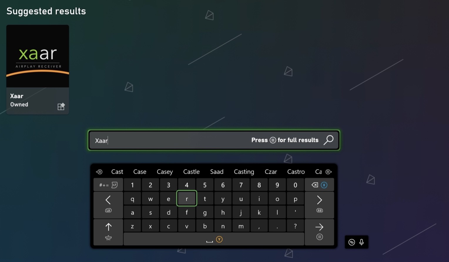 Xbox Store search for Xaar with the result marked Owned